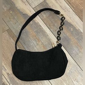 Black corduroy purse